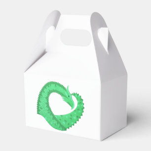 Ballotins Dragon de coeur vert sur blanc