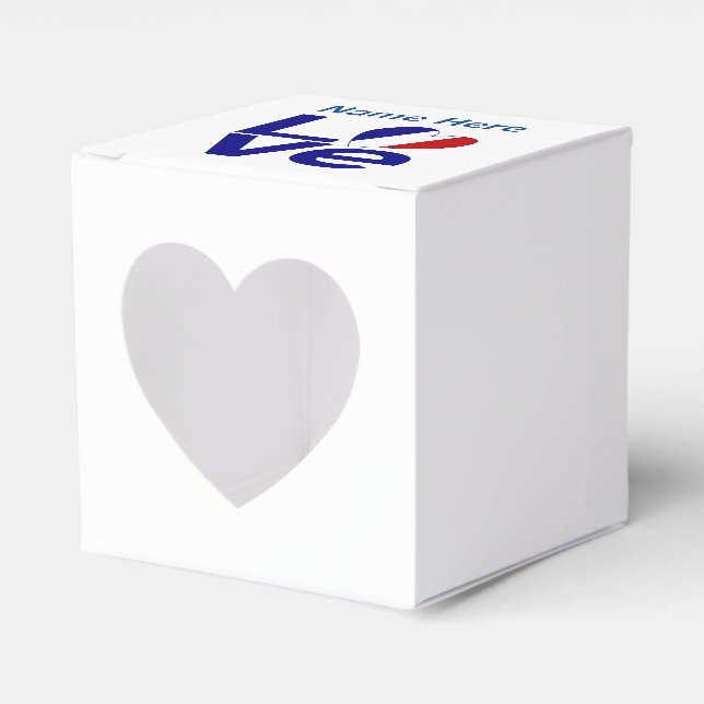 Ballotins Drapeau de coeur Bleu AMOUR Personnalisé (Verso)