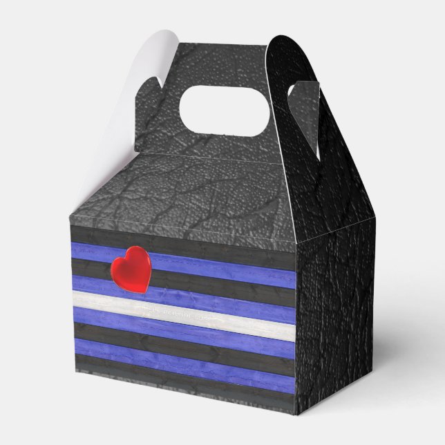 Ballotins Drapeau de fierté en cuir SlipperyJoe's noir bleu  (Verso)