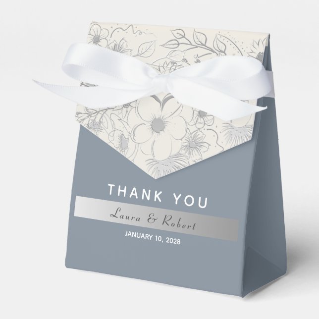 Ballotins Dusty Blue Floral Mariage (Verso)