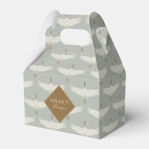 Ballotins Dusty Blue Neutral Birds Grues Art Déco Monogramme