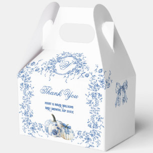 Ballotins Dusty Blue Toile Floral Citrouille Baby shower gar