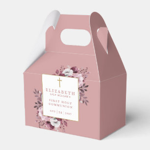 Ballotins Dusty Rose Boho Floral Première Sainte Communion