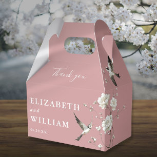 Ballotins Dusty Rose Chinoiserie Floral Mariage Merci