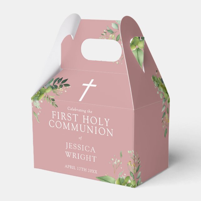 Ballotins Dusty Rose Rose verdure Première Communion Sainte (Arrière)
