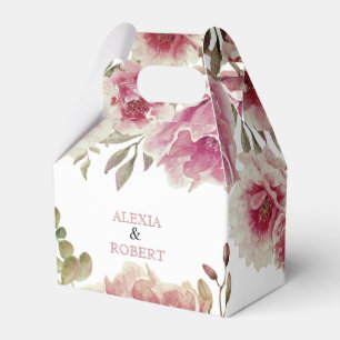 Ballotins Dustyr rose de fleurs d'aquarelle et mariage feuil