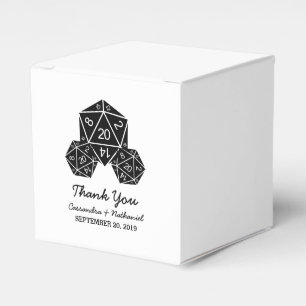 Ballotins Ebony D20 Dice Wedding Favor Boxes