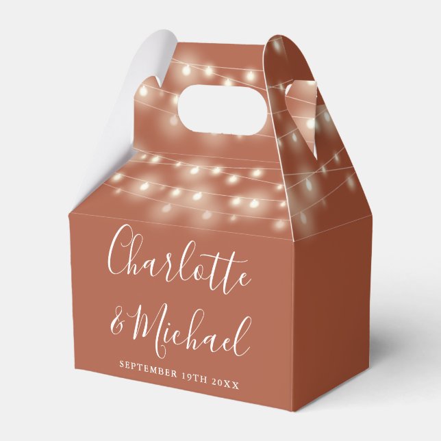 Ballotins Éclairage à chaîne de Terracotta Signature Script  (Verso)