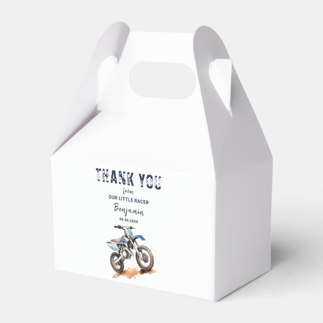 Ballotins Editable Anniversaire Blue Motorbike Dirt Bike Kid (Verso)