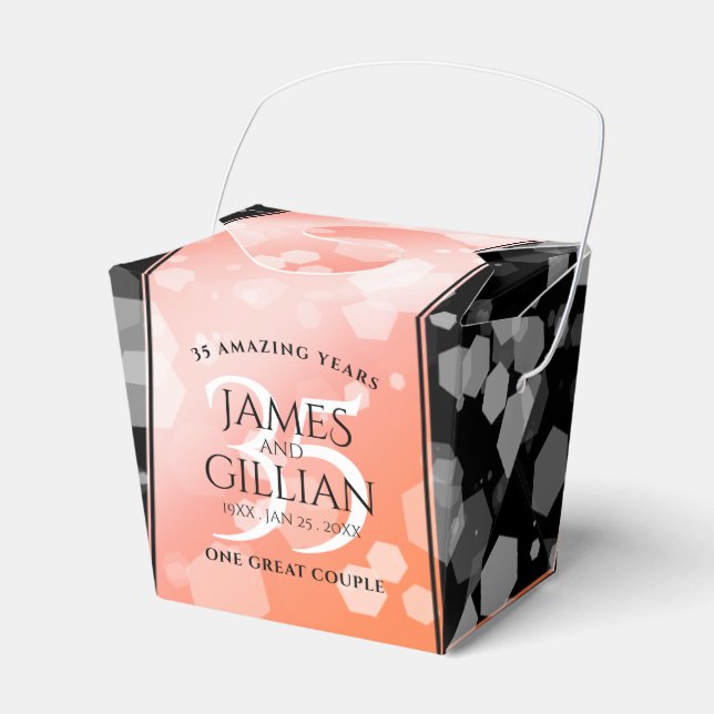 Ballotins Élégant 35e anniversaire de Mariage corallien (Verso)