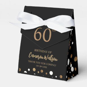 Ballotins Élégant 60e anniversaire Noir or Confetti Custom