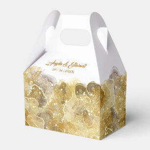 Ballotins Elégant Aquarelle Gold Mariage Favor Box