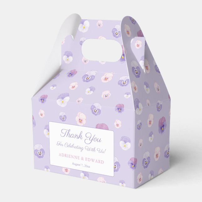 Ballotins Elégant Aquarelle Lilac Pressé Fleurs Mariage (Verso)