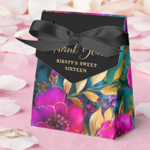 Ballotins Elégant Aquarelle violet et Turquoise Fleurs Motif