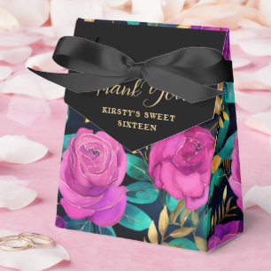 Ballotins Elégant Aquarelle violet et Turquoise Fleurs Motif