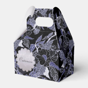 Ballotins Élégant Ballotin bleu et gris floral foncé