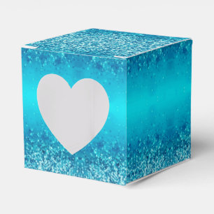 Ballotins Élégant Ballotin de coeur étincelant bleu givre