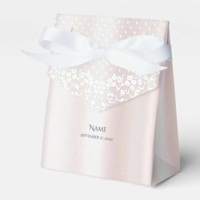 Ballotins Élégant Ballotin floral dentelle blanche (Verso)