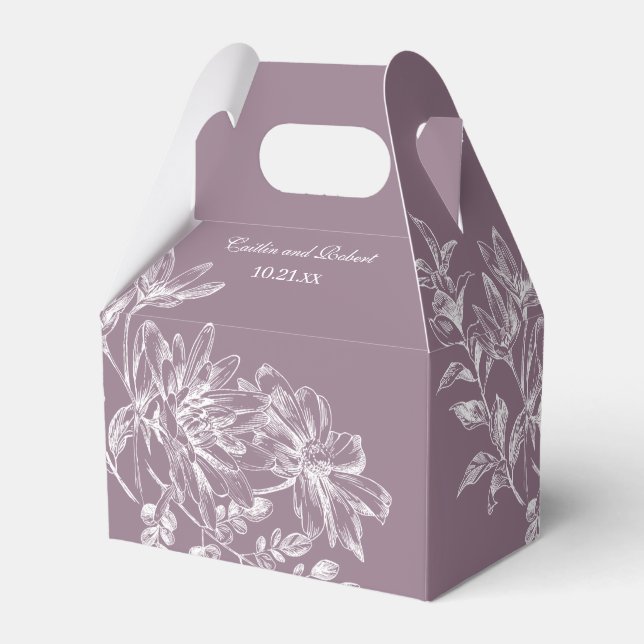 Ballotins Élégant Ballotin floral violet et blanc (Verso)