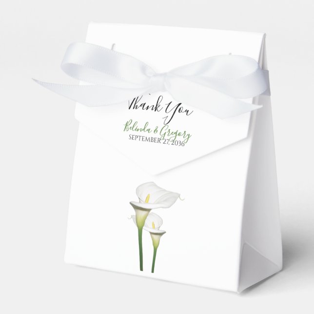 Ballotins Elégant blanc Calla Lilies Mariage (Verso)