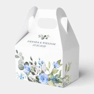 Ballotins Elégant bleu Eucalyptus Rose Mariage vert