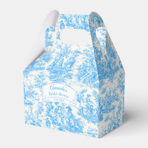 Ballotins Elégant bleu turquoise toile de jouy Douche nuptia