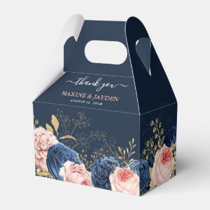 Ballotins Elégant Blush & Navy Mariage Floral Merci