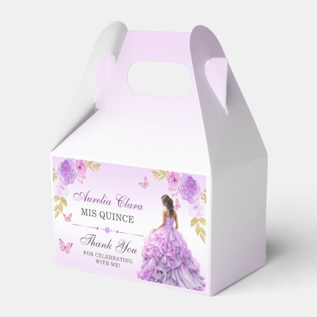 Ballotins Elégant Blush violet Floral Quinceañera Anniversai (Verso)