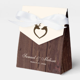 Ballotins Elégant Coeur de Cerf Mariage de Bois Rustique