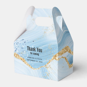 Ballotins Élégant Cool Bleu Agate avec ruban Parties scintil