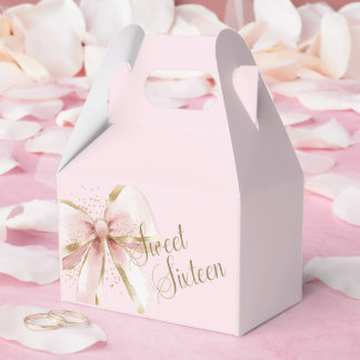 Ballotins Elegant Coquette Pink & Gold Bow Sweet 16th 