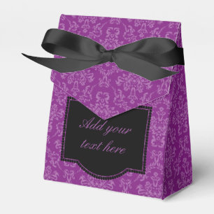Ballotins Élégant damas violet vintage texte personnalisé