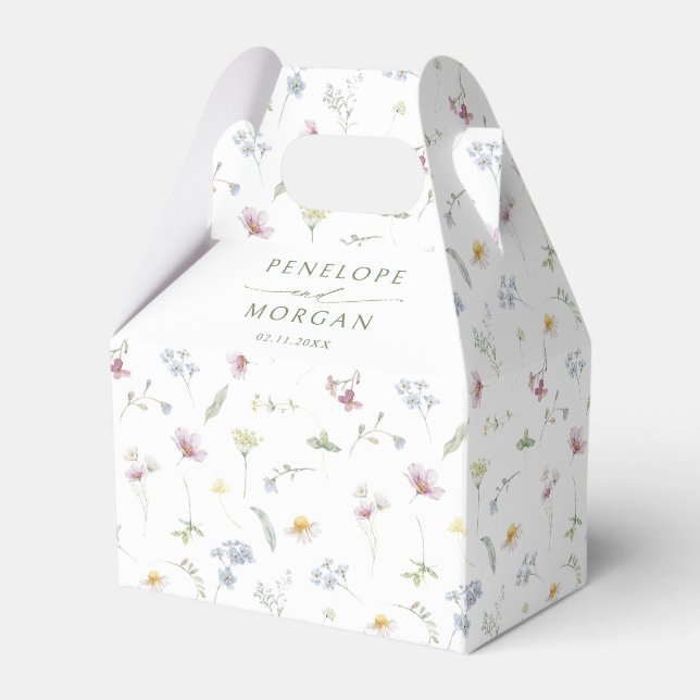 Ballotins Élégant Fleur sauvage Pastel Soft Mariage botaniqu (Arrière)