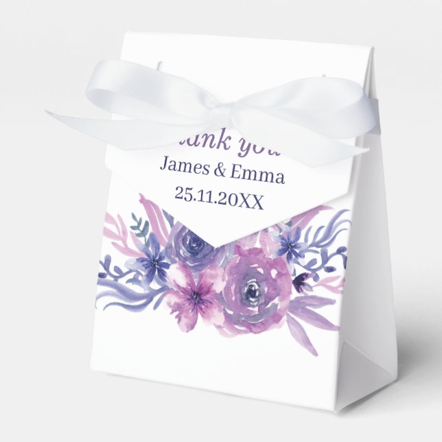 Ballotins Élégant Fleur violet Mariage personnalisé (Verso)