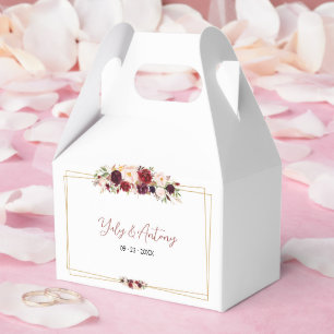 Ballotins Élégant floral burgundy petit souvenir