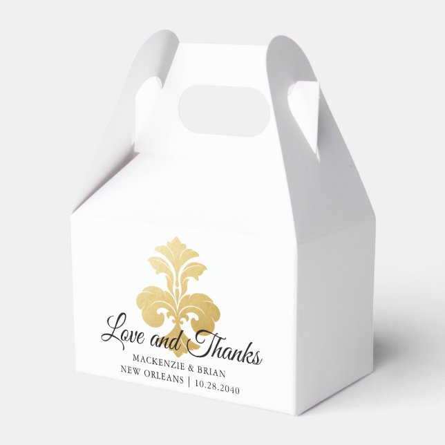 Ballotins Elégant Gold Fleur de Lis Love Merci Mariage (Verso)