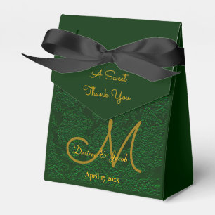 Ballotins Élégant Hunter Green Gold Mariage Monogramme