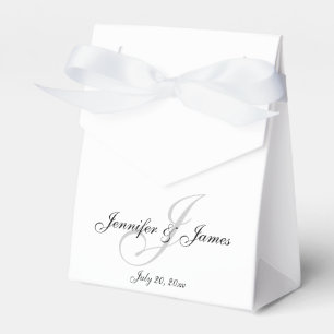 Ballotins Élégant J Monogram Boîtes De Faveur De Mariage