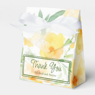 Ballotins Elégant jaune pêche orange aquarelle fleurie