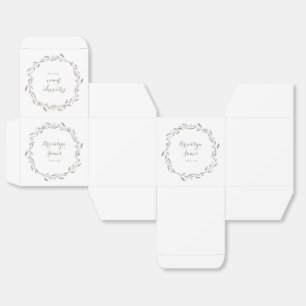 Ballotins Elégant mariage Ballotin Gris Floral Wreath