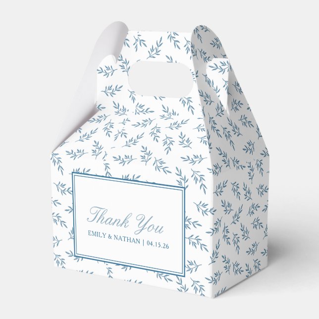 Ballotins Elégant mariage bleu Motif de jardin personnalisé (Verso)