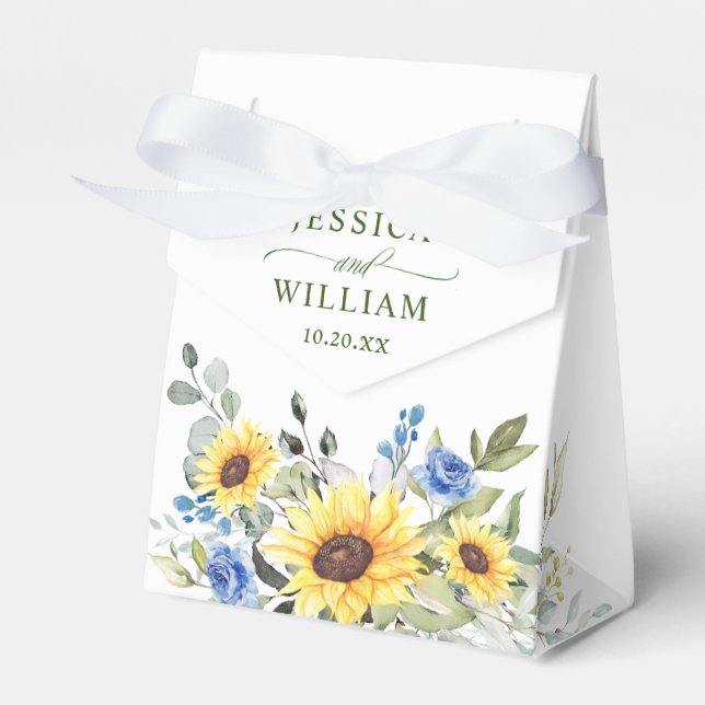 Ballotins Élégant Mariage cadeau de tournesol Eucalyptus Flo (Verso)
