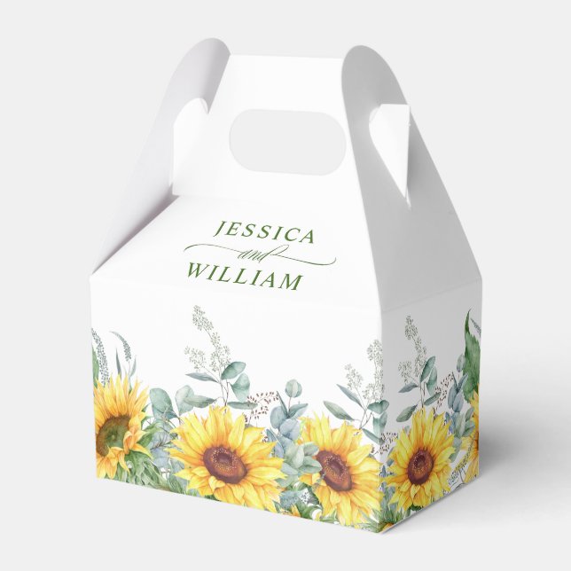 Ballotins Élégant Mariage cadeau de tournesol Eucalyptus Flo (Verso)