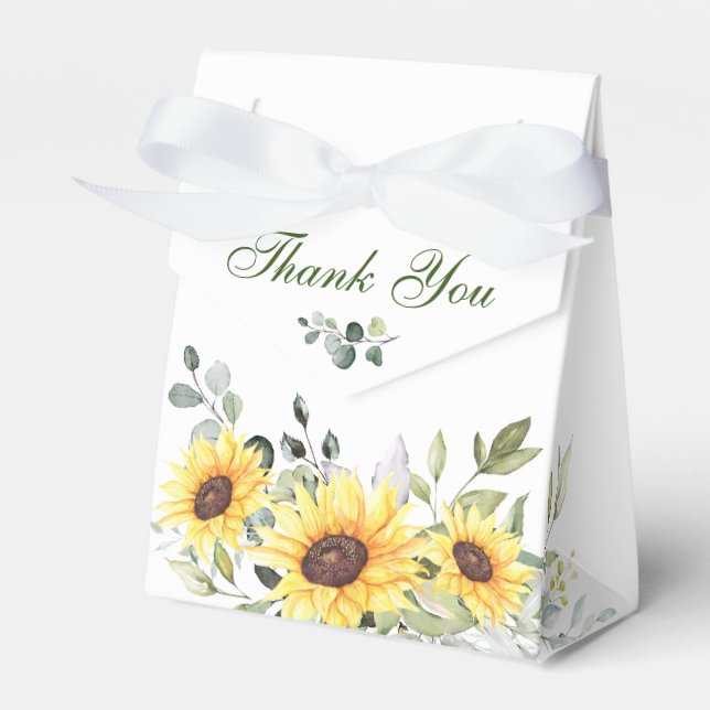 Ballotins Élégant Mariage cadeau de tournesol Eucalyptus Flo (Verso)