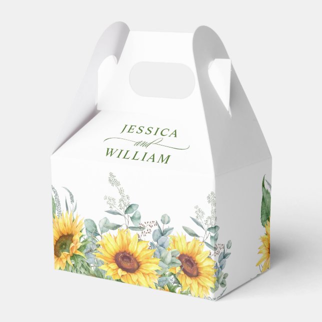 Ballotins Élégant Mariage cadeau de tournesol Eucalyptus Flo (Verso)