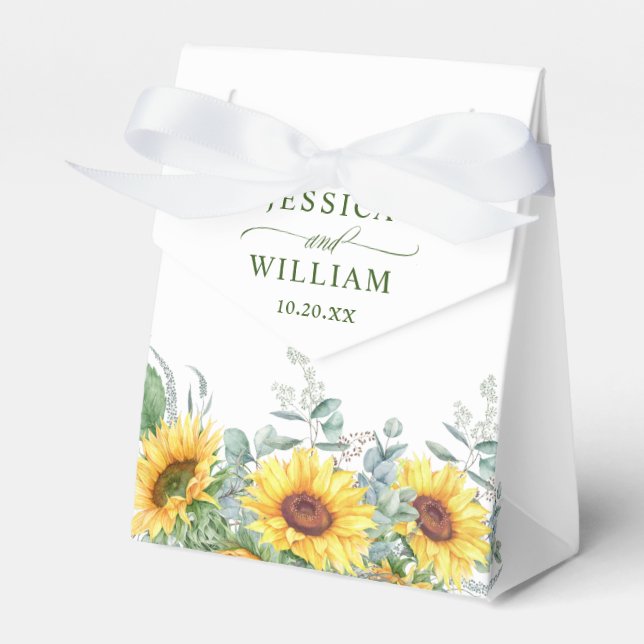 Ballotins Élégant Mariage cadeau de tournesol Eucalyptus Flo (Verso)