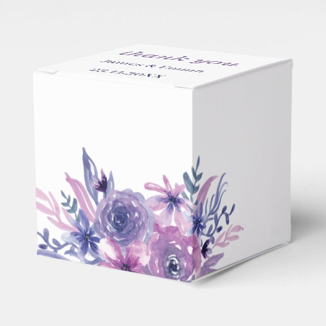 Ballotins Élégant Mariage de fleurs violettes (Verso)