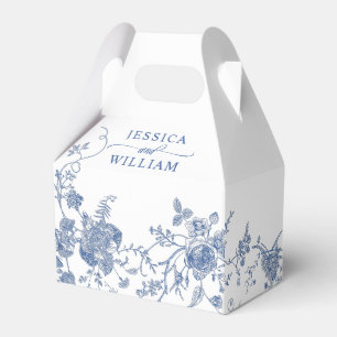 Ballotins Élégant Mariage de Floral Bleu Victorien Français