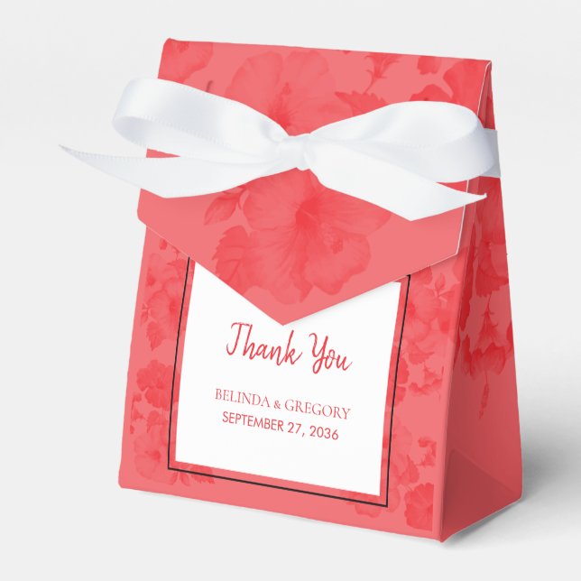 Ballotins Elégant Mariage d'hibiscus aquarelle (Verso)