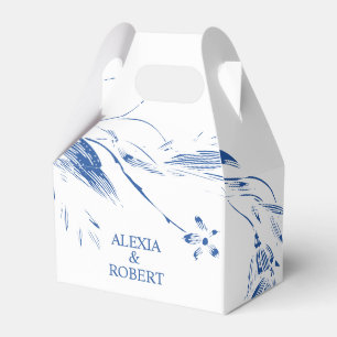 Ballotins Élégant mariage fleuri bleu et blanc